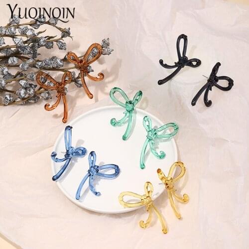 Acrylic Handmade Vintage Dangle/Drop Earrings for Women Fashion Jewelry Punk Long Earings Korean Resin Big Cute Earring Black