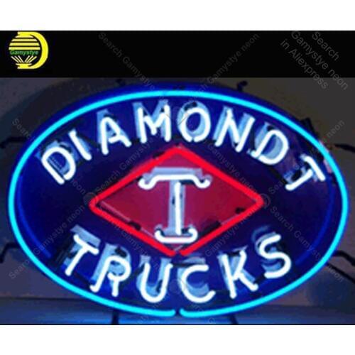 Diamond T Trucks Neon Light Sign Glass Tube Handcraft Neon Bulbs Sign Decor Room Garage Wall Neon board Sign lamps