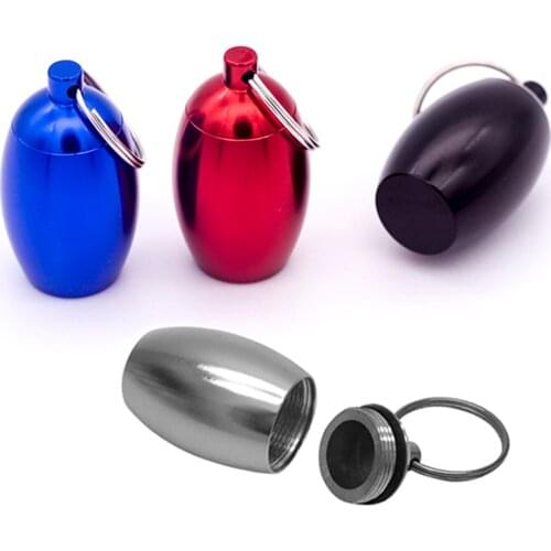 Aluminum Pill Tablet Box Case Capsule Bottle Holder Container Holder Keychain, Suit for Household or Travel