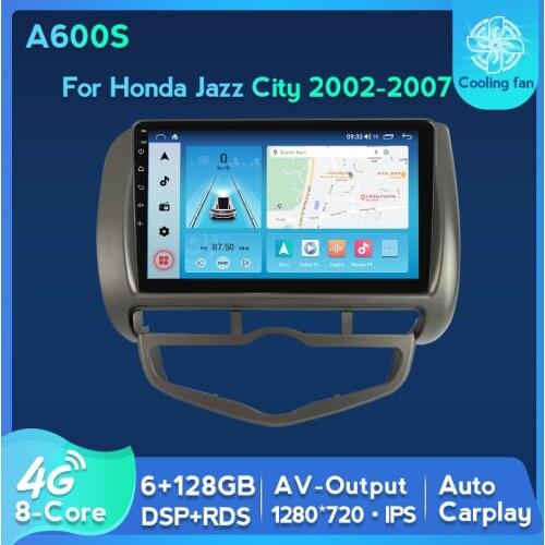 2din 6GB+128GB 4G LTE Android Car Multimedia GPS Navigation Radio Player For HONDA JAZZ City 2002 2003 2004 2005 2006 2007