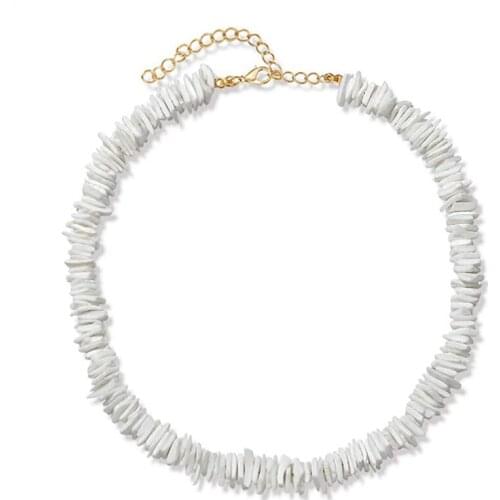 Puka Shell Necklace for Women Boho Tropical Hawaiian Beach Puka Shell Surfer Choker Necklace Jewelry Mens Womens