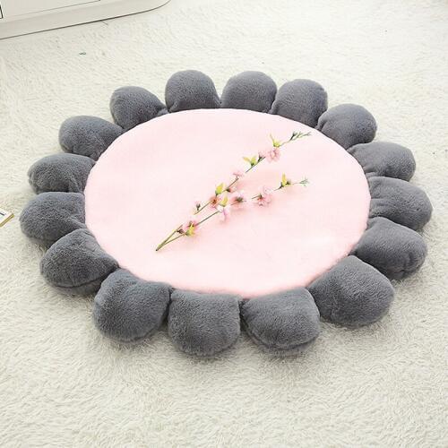 Flower Play Mats Floor Carpet Fashion Cotton Linen Office Seat Reading Decoration Multi-functional Childhood Baby Chair Mat