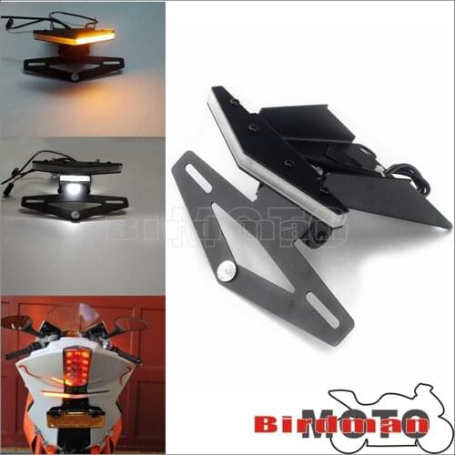 For Ducati Hypermotard 821/939/SP Rear Tail Tidy Motorbike LED Fender Eliminator Amber Signal Light License Plate Holder Bracket