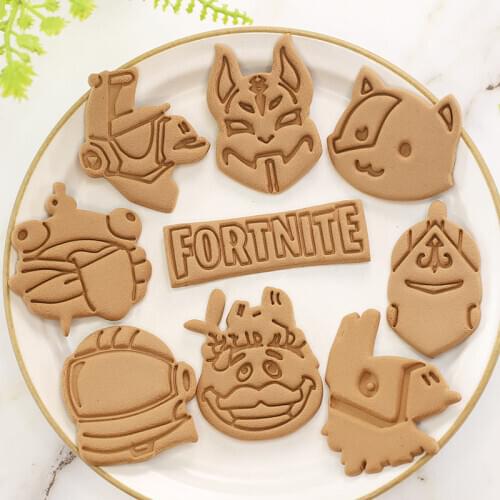 FORTNITE Cookie Mould 3d Cartoon Figure DIY Press Type Baking Mold Birthday Party Christmas Decoration Toy Gift kitchen supplies