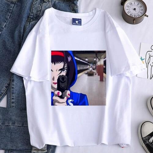 Japan Anime Fun Graphic Print T-shirt Women Harajuku Aesthetic White Tops Casual Tshirt 2021 New Summer Fashion Female T Shirt