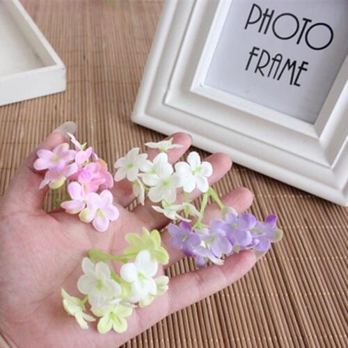 4CM Head Ivory,Pink,Green,Mini Fake Flower Heads artificial Silk hydrangea Bunches,Wreath Hair Accessories,Wedding Decorations