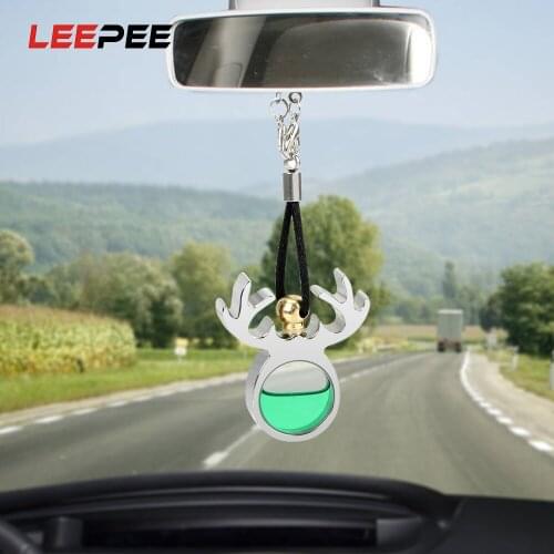 LEEPEE Deer Car Decoration Auto Rearview Mirror Pendant Air Freshener For Essential Oils Diffuser Ornament Car Hanging Perfume