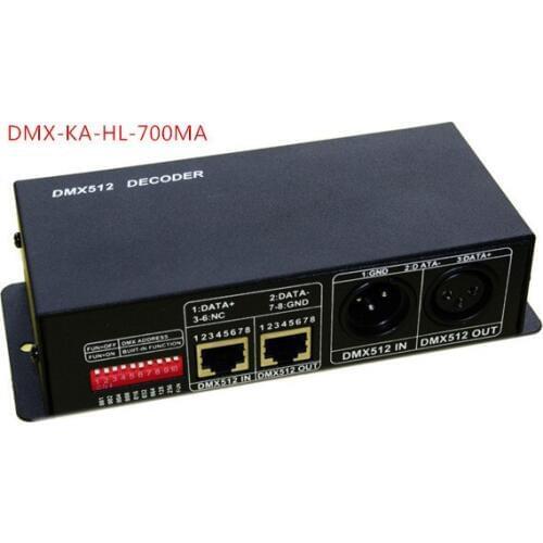 Best price DC12-24V constant current DMX-KA-HL-700MA DMX512 decoder led controller use for led strip led lamp Free shipping
