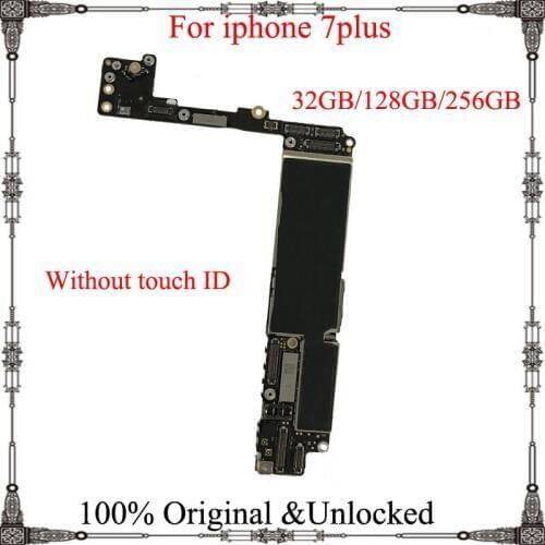 Factory unlocked for iphone 7 plus 7p Mainboard 32GB 128GB 256GB without Touch ID 100% Original for iphone 7plus IOS Motherboard