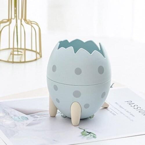 Kawaii Makeup Brush Organizer Cute Desk Decoration Creative Dinosaur Egg Shape Pen Holder School Office Desktop Organizer