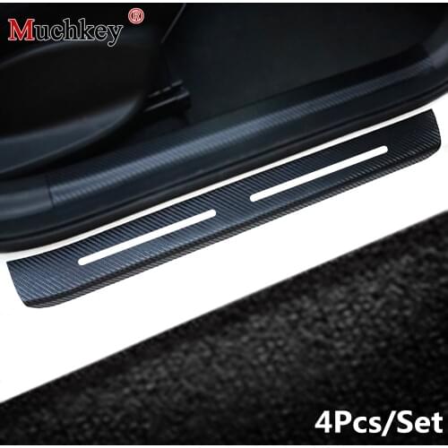 Welcome Pedal For Volvo XC90 S60 XC60 V70 V40 V50 XC70 V60 Car Door Sill Scuff Plate Carbon Fiber Sticker Auto Part 4Pcs