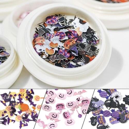 Halloween Multicolor Pumpkin Ghost Spider Witch Nail Art Stickers Decals Decor
