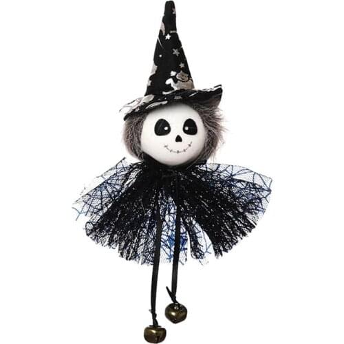 New Creative Halloween Window Hanging Doll Scary Holiday Windsock Doll Haunted House Prop With Bell Front Door Ornament Supplies