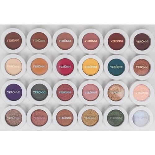 Newest VERONNI Eye shadow pressed powder single color matte shimmer glitter colors eyes makeup 6pcs/lot drop shipping