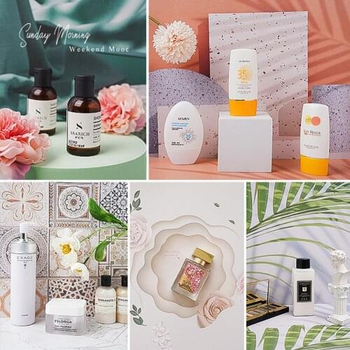 New Desktop Shoot Photography Backdrop Props 3D Pattern Sided Paper Board fotografie Photo Material Take Pictures for Toiletries