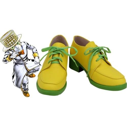 JoJos Bizarre Adventure Heavens Door Cosplay Shoes Yellow Boots Custom Made Any Size