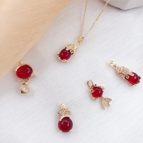 10pcs simple Charm red fine Pendant For Women Necklace Making Fit Bracelet DIY Jewelry Accessory