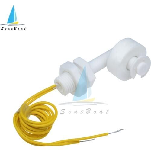 DC 220V Liquid Water Level Sensor Right Angle Float Switch for Fish Tank White PP