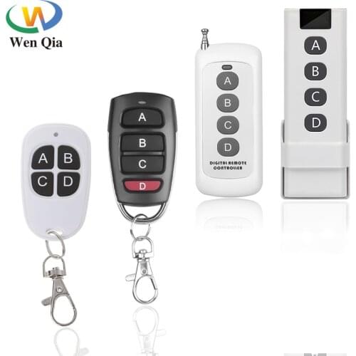 433MHz Universal Wireless RF Remote Control ABCD transmitter with battery For Garage Gate Door Bulb Lamp DIY Key Fob Controller