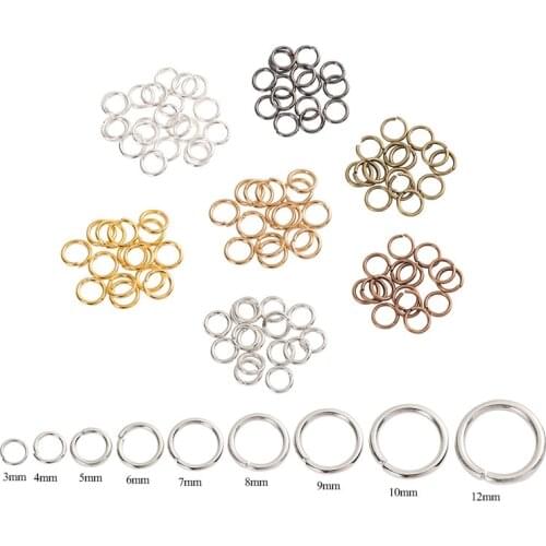200pcs/lot 3 4 5 6 7 8 10 12mm Jump Rings Split Rings Connectors For Diy Jewelry Finding Making Accessories Wholesale Supplies