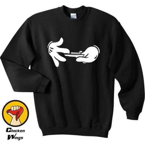 Mickey Hands Rolling Weed Hipster Dope Tumblr Swag Crewneck Sweatshirt Unisex More Colors XS - 2XL-A221