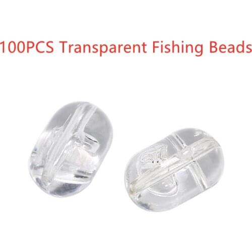 100pcs/lot Fishing Cross Beads 5x8mm 4.7x6mm Transparent Plastic Fishing Beads Double Pearl Drill Cross Bead Fishing Accessories