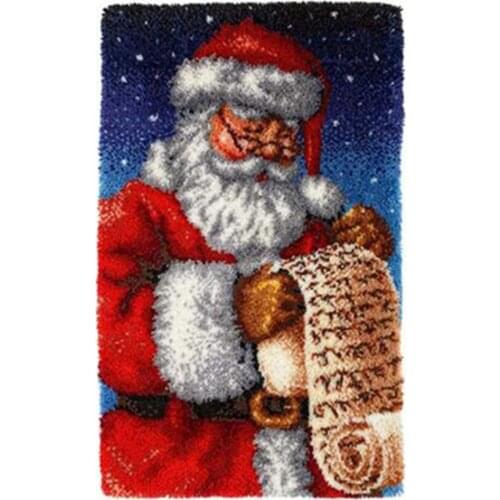 Santa Latch Hook Kit Rug set of crochet hooks Kits for embroidery DIY Craft Chrismas set of knitting needles Big size110X70cm