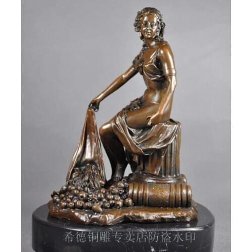 Art Deco Sculpture Beautiful Woman Nude Girl Bronze Statue