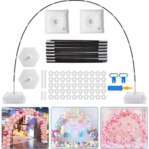 Balloon Arch Garland Kit Wide Adjustable Stand Set with Water Fillable Base Clips Party Decor