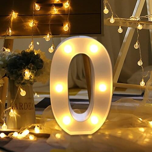 Creative Luminous 0-9 Digital Number Letter Light AA Battery Powered Lamp Night Light for Christmas Wedding Birthday Party Decor