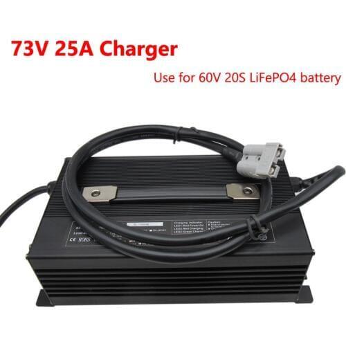 2000W 60V 25A LiFePO4 Battery Charger Output 73V 25A Smart Charger 110V / 220V Used For 60V 20S LFP Bateria pack