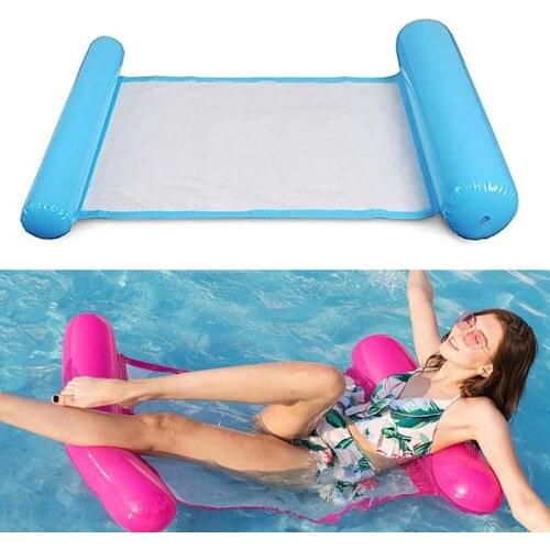 Water Hammock In Air Mattress Inflatable Foating Bed Swimming Pool Beach Lounger Float Sleeping Cushion Portable Foldable Chair