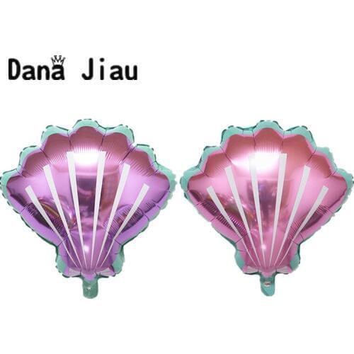 Pink purple shell balloons ocean animal theme Birthday party Decoration wedding Balloon holiday baby shower Inflatable Foil Ball