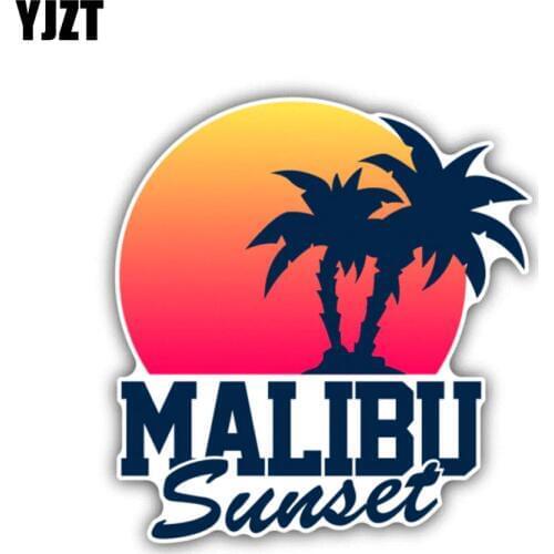 YJZT 11CM*11.9CM Personality Malibu Sunset Car Sticker Decal PVC Car Accessories 6-1435