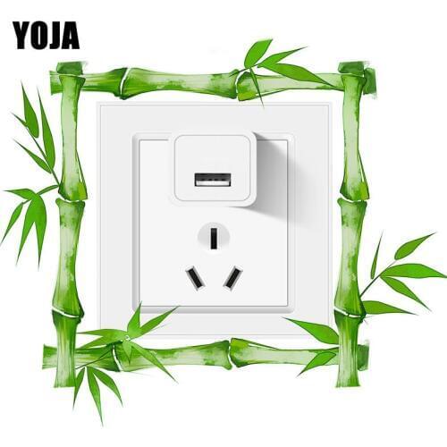 YOJA Bamboo Pole Frame Switch Sticker Room Decorative Beautiful Design PVC Wall Decal 8SS0740