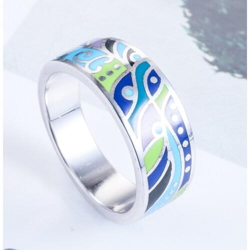 SL Blue Enamel Wedding Band Ring for Woman Silver 925 White CZ Engagement Rings Fine Jewelry Best Friend Gift