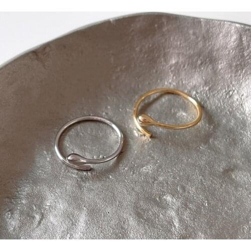 925 Sterling Silver Water Drop Ring Simple Gift For Womens Opening Adjustable Designer Minimalist 2021 Trend Fine Jewellery