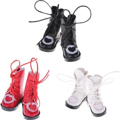 PU Leather 1/8 Doll Boots For 1/6 Dolls Shoes For Licca Jb Doll Mini Boot 3.2cm 1pair