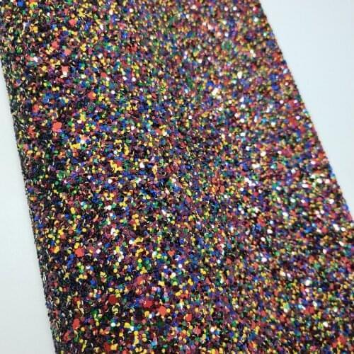 1PC 21X29CM MIXED CHUNKY Glitter Leather Fabric For Making Bows and Other Accessories 3S24D