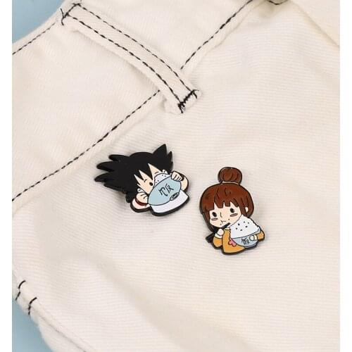 1pc Small Brooch Boy And Girl Cute Japanese Badge Cartoon Pin Buckle Pins Enamel Pin Jewelry Accessories Badge Childrens Gift