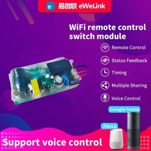180-240V EWeLink WIFI Light Smart Switch DIY Single Fire Switch Modification Module Work With Alexa Google Home No Neutral Wire