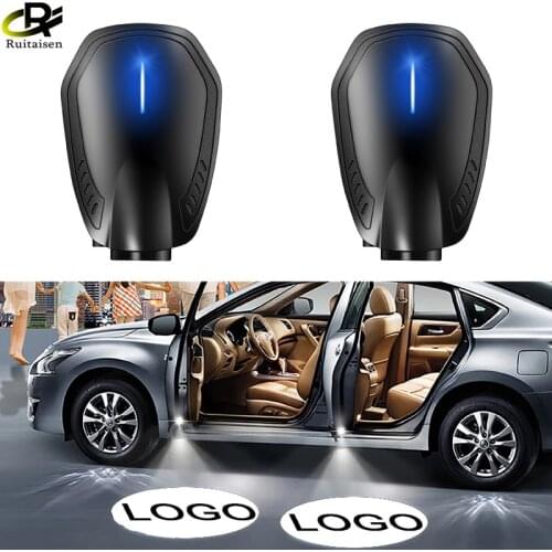 2PCS Rechargeable Led Car Door Welcome Light Wireless Car Styling Laser Projector Logo Ghost Shadow Lamp Car Accessories