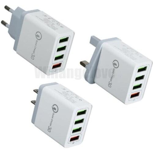 5pcs 4 ports USB Charger Quick Charger QC3.0 Mobile Phone Charger Fast Charging For i Phone Tablet Wall Adapter