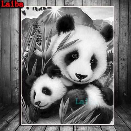 Diamond Painting Panda Animal Cross Stitch Decor Painting Home Decorations diamond mosaic DIY Family Handwork wallpaper No Frame