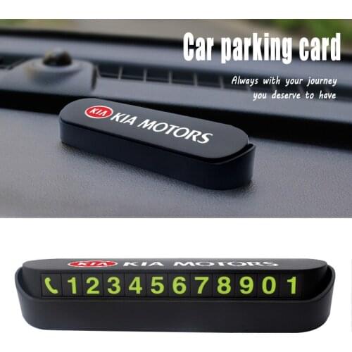 1PCS Car Temporary Parking Card Phone Number Card Car Styling Accessories For KIA Ceed K2 K3 K5 Sorento Sportage R Rio Soul Cap