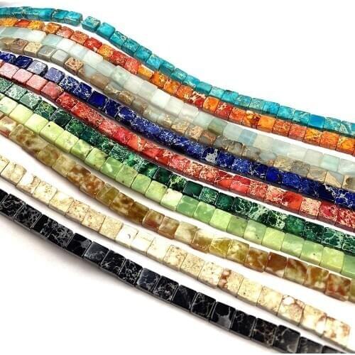 Natural Stone Square Shape Beading crystal Faceted Loose beads For jewelry making DIY Necklace Bracelet Accessories