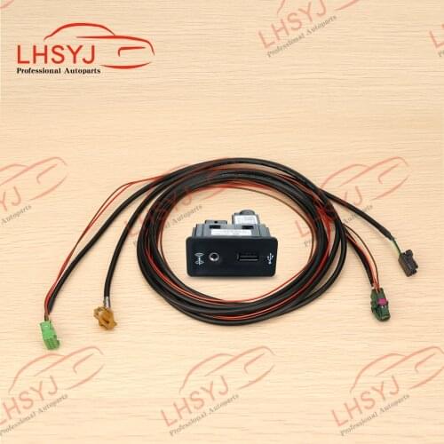 For MIB Carplay Media AUX USB Socket Switch AMI Install Plug Button Harness for VW Golf MK7 5QD036726E 51G 035 222E