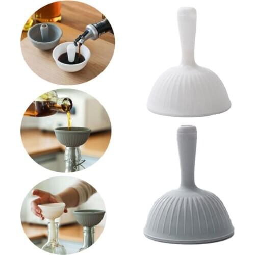 Home Food Grade Silicone Collapsible Funnel Flexible Foldable Funnel For Liquid Transfer Kichen Accessories Tools Cocina