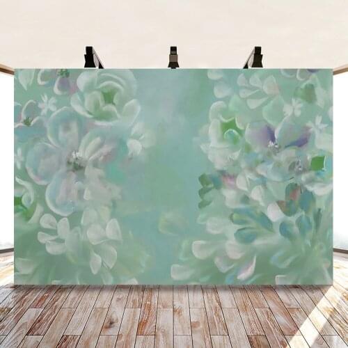Yeele Gradient Photocall Green Watercolor Flowers Photography Backdrop Personalized Photographic Backgrounds For Photo Studio
