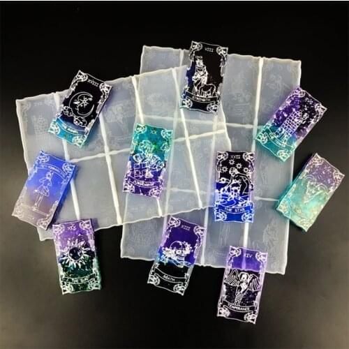 Playing Game Cards Epoxy Resin Mold Divination Cards Silicone Mould DIY Crafts Jewelry Decoration Casting Tool
